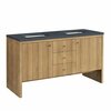 James Martin Vanities Hudson 60in Double Vanity, Light Natural Oak w/ 3 CM Charcoal Soapstone Top 435-V60D-LNO-3CSP